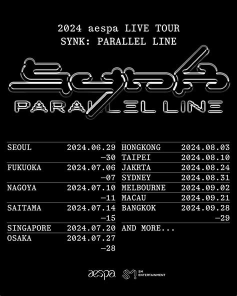 Aespa Live Tour Synk Parallel Line Schedule Poster R Kpop