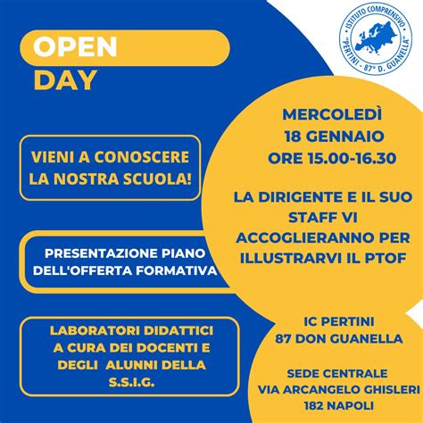 OPEN DAY Nuova Data SCUOLA SECONDARIA DI I GRADO PLESSO CENTRALE