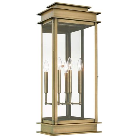 Princeton 3 Light Antique Brass Outdoor Extra Large Wall Lantern 248t8 Lamps Plus