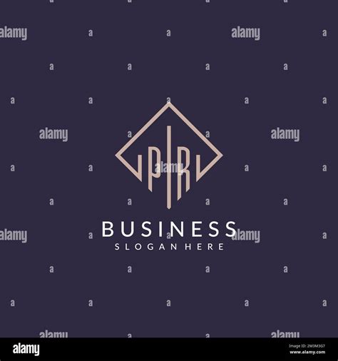 Pr Initial Monogram Logo With Rectangle Style Design Ideas Stock Vector