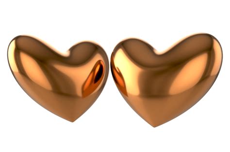 Realistic Golden Heart Isolated Transparent Png Valentines Day