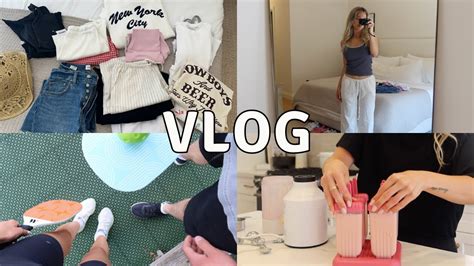 Vlog Summer Clothing Try On Haul Aritzia Zara H M Healthy Popsicle