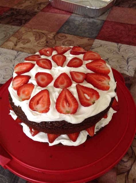 Devils Food Cake Mix Whipped Cream And Strawberriesgreat For A Summer Dessert Devils