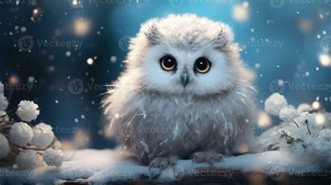 Magical Cinematic Photography of a Cute Baby Snow Owl AI Generated ...