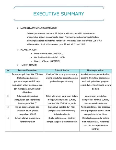 Contoh Executive Summary Laporan Kegiatan Pengembangan Imagesee