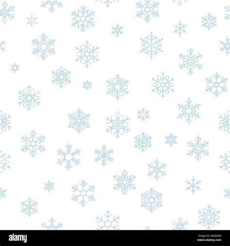 Christmas seamless pattern with light blue snowflakes on white ...