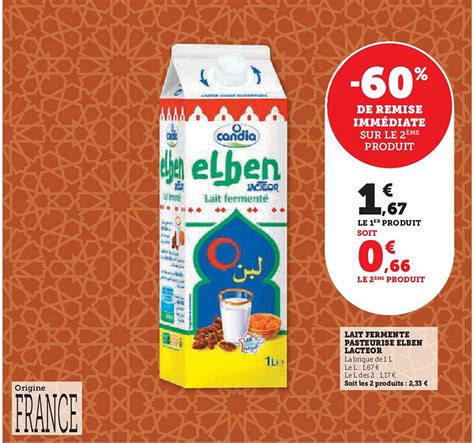 Promo Lait Ferment Pasteuris Elben Lact Or Candia Chez Super U