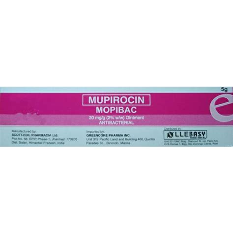 Mopibac Mupirocin Mg G Ointment G Price In The Philippines