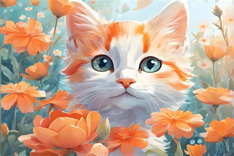 Watercolor Floral Cat Graphic By Craftable Creative Fabrica