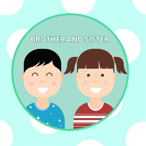 Cute Brother and Sister Cartoon Icons Stock Vector - Illustration of ...