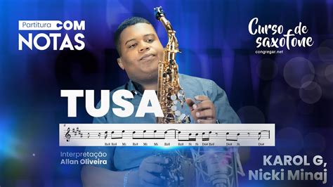 Partitura Sax Alto Notas Tusa KAROL G Nicki Minaj Allan