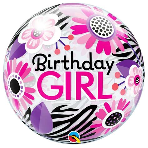 Qualatex Bubbles Stretchy Floral Birthday Girl Balloon Party Helium Air