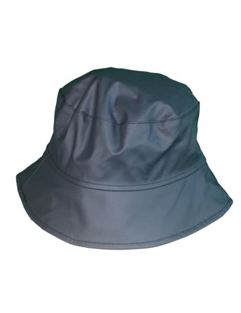 Chapeau de pluie imperméable bleu marine.