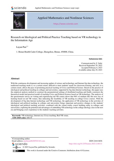 Pdf Research On Ideological And Political Practice Teaching Based On