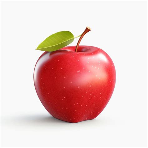 Premium AI Image A Red Apple With A Green Leaf