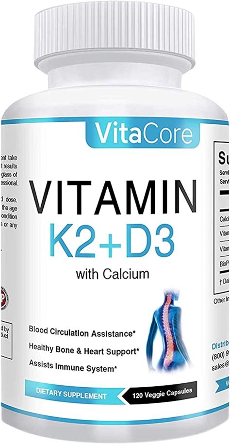 Buy Vitacore Vitamin K2 Mk7 100 Mcg And Vitamin D3 5000 Iu Supplement Bone And Heart Health Non Gm