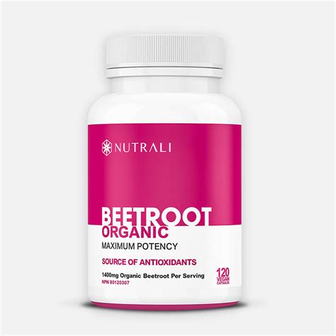 Organic Beetroot Capsules 1400mg Nutrali