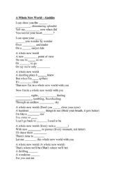 A Whole New World Aladdin Esl Worksheet By Lowdenman