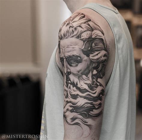 Stunning Neptune Tattoo On Guys Arm