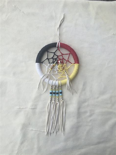 Painted Medicine Wheel Dream Catcher W Fringe Etsy