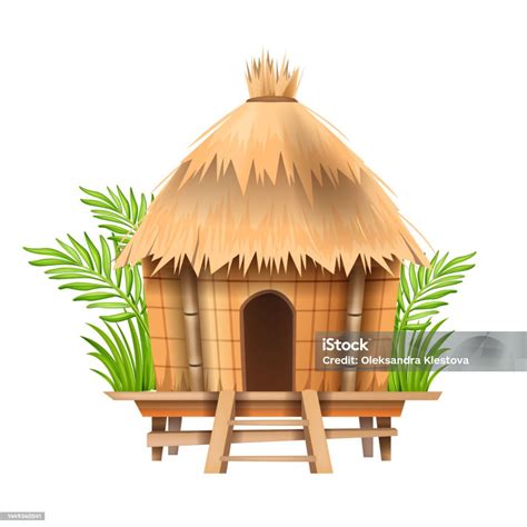 Bungalow Hut Straw Village African Thatched Nipa House Vector Bamboo Beach Tent Building Roof