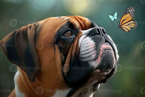 Dog with giant butterfly on nose illustration generative ai 23939249 Stock Photo at Vecteezy