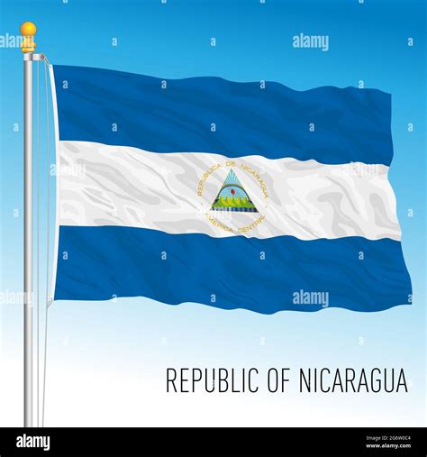 Nicaragua bandera nacional oficial, país americano, ilustración ...