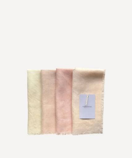 Naturally Dyed Assorted Bright Napkins Set Of Four Glassette