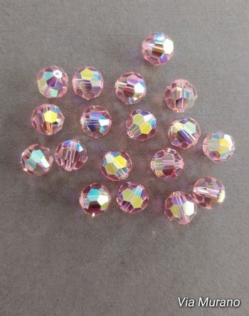 Swarovski Round Bead Mm Lt Rose Ab Pieces