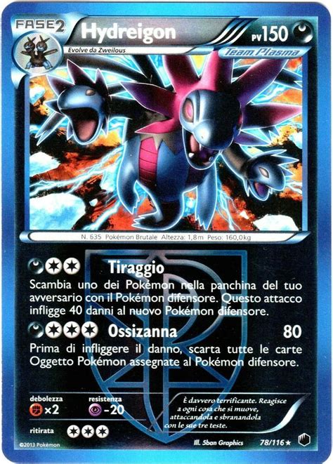 POKEMON HYDREIGON 78 116 RARA REVERSE HOLO GLACIAZIONE PLASMA EBay