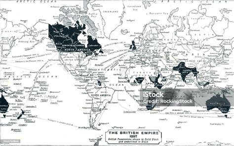 British Empire Map 1897 19th Century Illustration Stock Illustration - Download Image Now ...