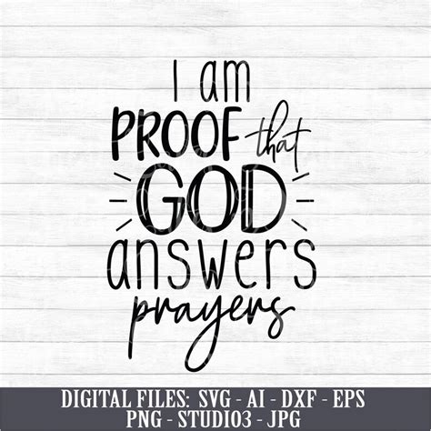 I Am Proof That God Answers Prayers Instant Digital Etsy