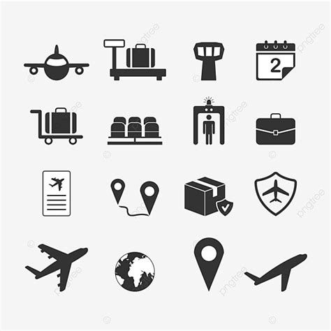 Airport Traveling Vector Hd Png Images Airport And Travel Icon Set