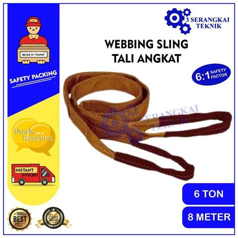 Webbing Sling 6 Ton X 8 Meter Lifting Belt Tali Angkat Lazada