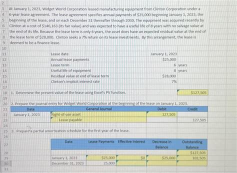 Solved At January 1 2023 Widget World Corporation Leased Chegg