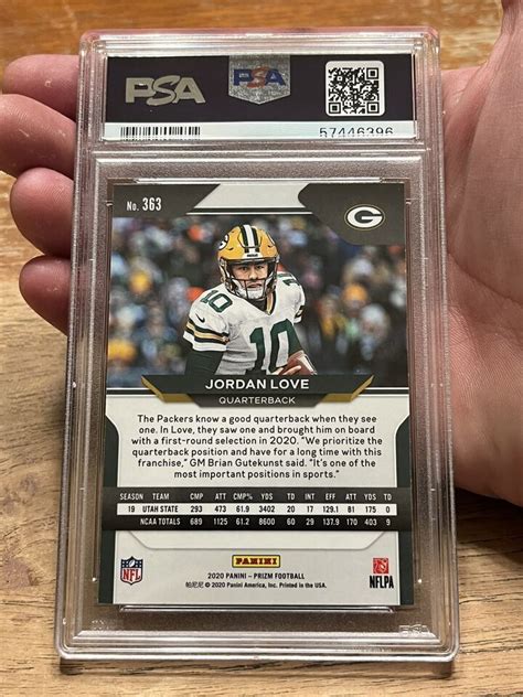 Panini Prizm Jordan Love Rookie Psa Mint Green Bay Packers