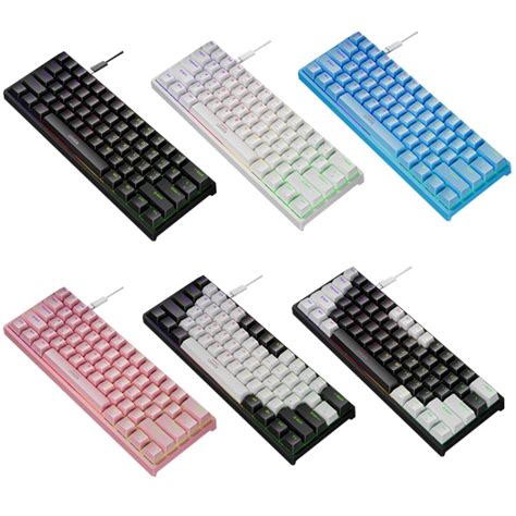 LEAVEN K Keys Hot Plug In Glowing Game Wired Mechanical Keyboard Cable Length M