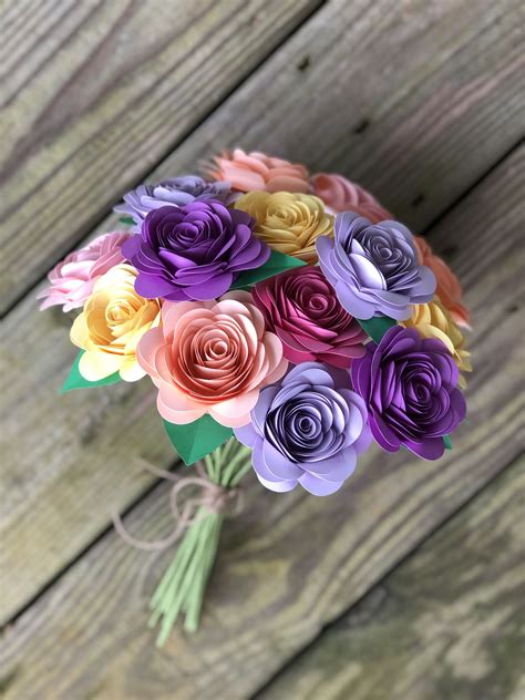 T Bouquet Paper Flowers Nursery Decor Paper Flower Etsy Paper Flower Bouquet Paper