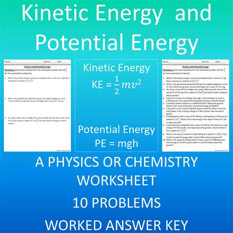 Calculating Kinetic Energy Potential Energy And Total Energy