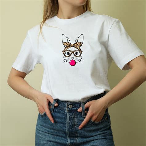 Cute Bunny With Leopard Bandana And Glasses Svg Leopard Print Etsy