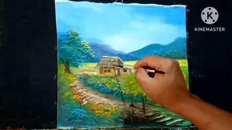 How To Paint Beautifullandscapetimelapse Acrylic Painting Youtube