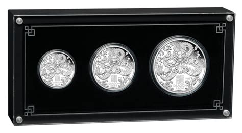 2024 Australia Lunar Series III Year Of The Dragon Three Coin Silver