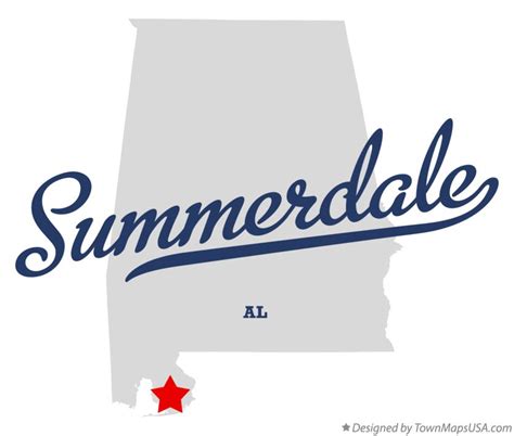 Map of Summerdale, AL, Alabama