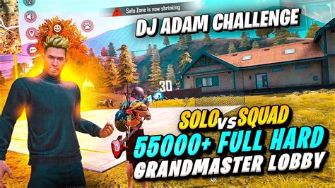 Solo Vs Squad 55000 Hard Lobby 😧 Garena Freefire Youtube