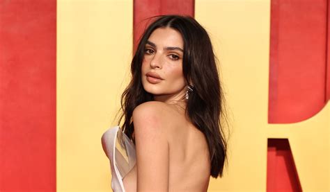 Emily Ratajkowski Risked A Wardrobe Malfunction In Bold Gravity Defying