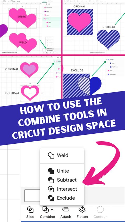 Cricut Combine Tools How To Unweld Unite Subtract And More