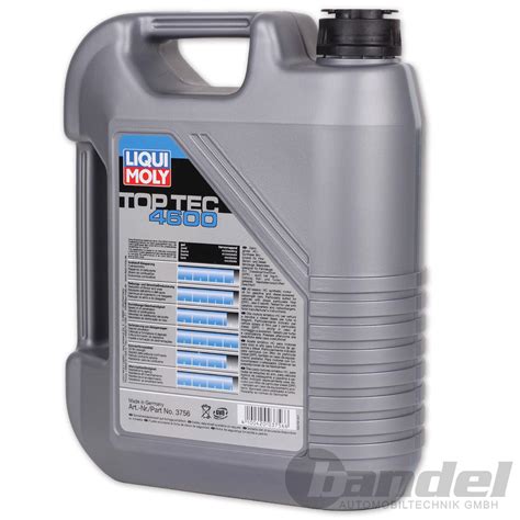 LIQUI MOLY TOP TEC 4600 5W-30 MOTORÖL ÖL 5 LITER OPEL GM DEXOS 2 VW