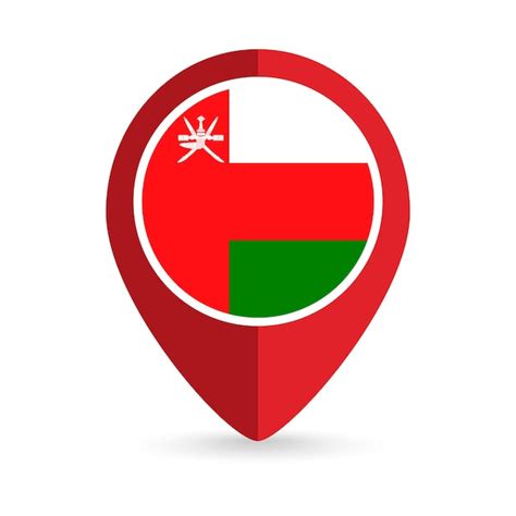 Premium Vector Map Pointer With Contry Oman Oman Flag Vector Illustration