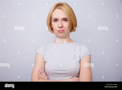 Blonde Guilty Look Stock Photo Alamy