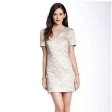 Ted Baker London Dresses Ted Baker Gold Metallic Tweed Dress Poshmark